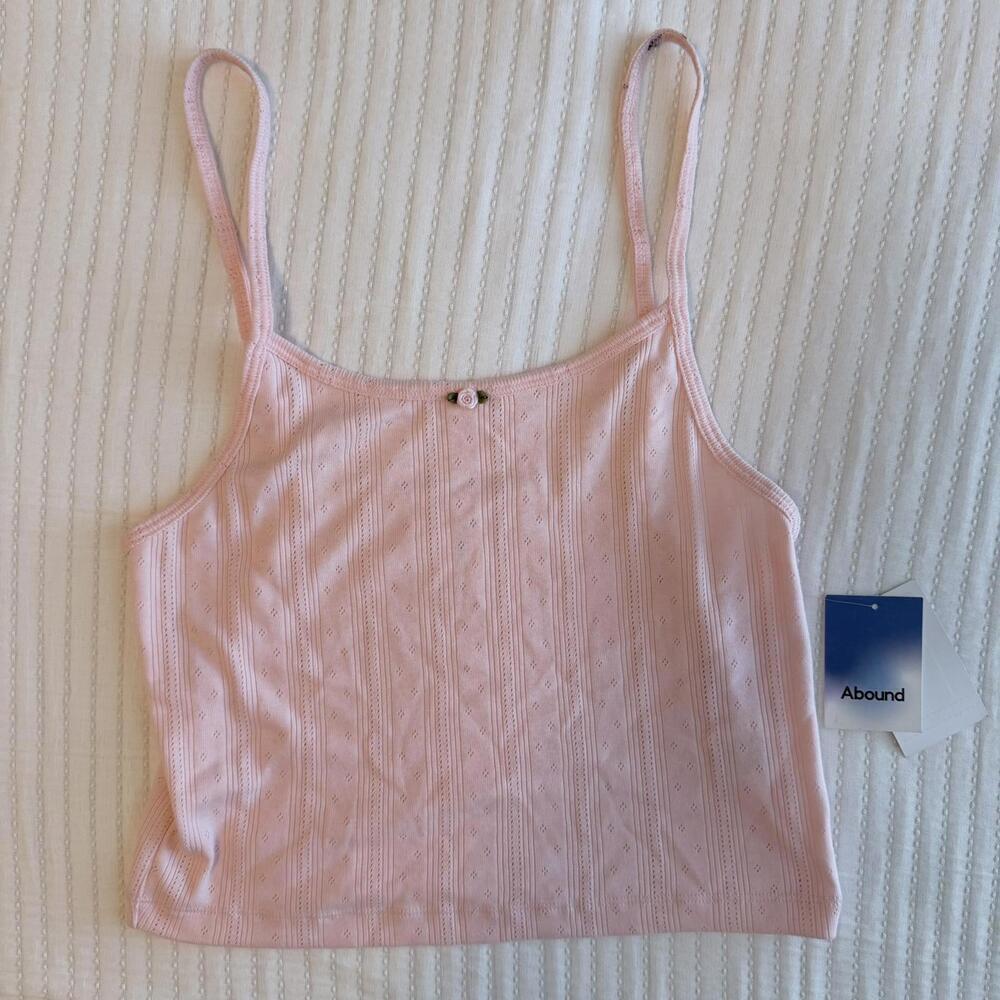 NWT(flaw) Abound Nordstrom Cropped Tank Baby Pink Size M